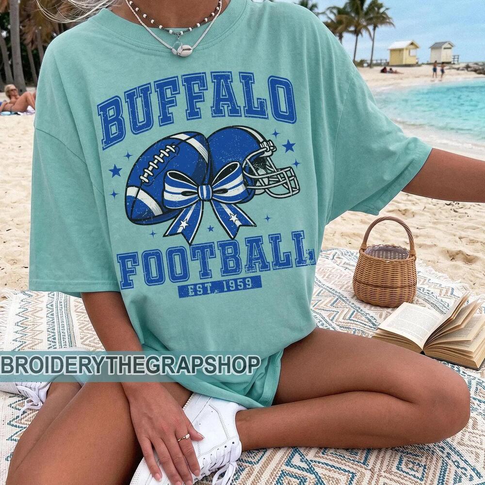 Buffalo Football S Shirt, Game Day Tee, Coquette Bow Football Shirt, Cute